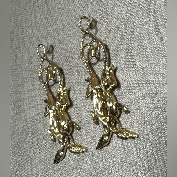 Ancient Future Double Grass Lizard Earrings - Picture 3 of 8